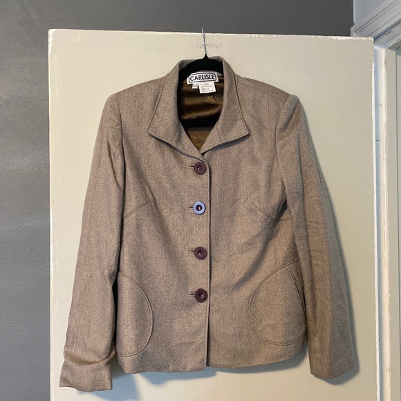 Carlisle blazer Women 10 silk  Wool Career Business Casual Work - Picture 1 of 3